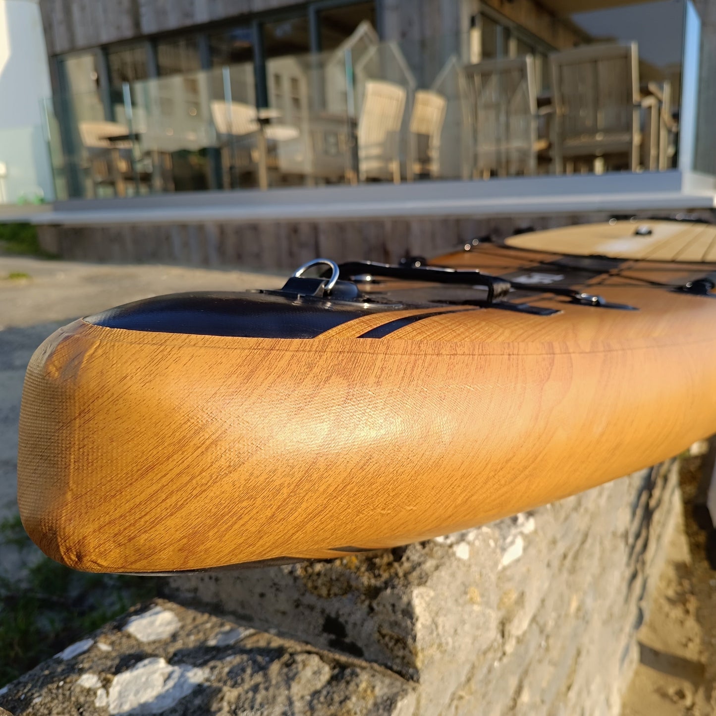 Paddle Board Explorer II SUP with Kayak Conversion Kit 12′ Wooden Style