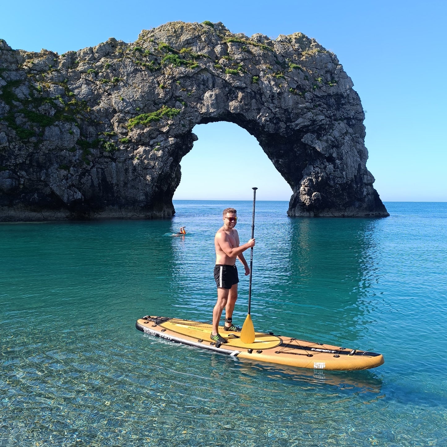 Paddle Board Explorer II SUP with Kayak Conversion Kit 12′ Wooden Style